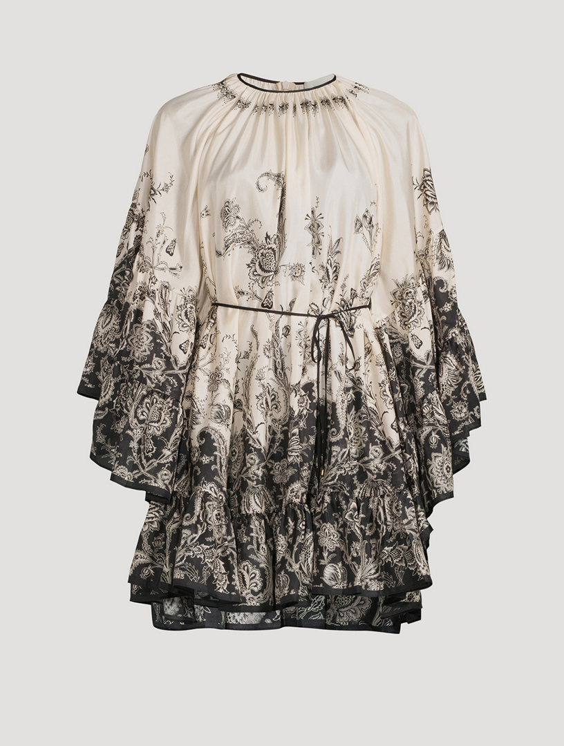 Rhiannon Silk Mini Dress In Paisley Print
