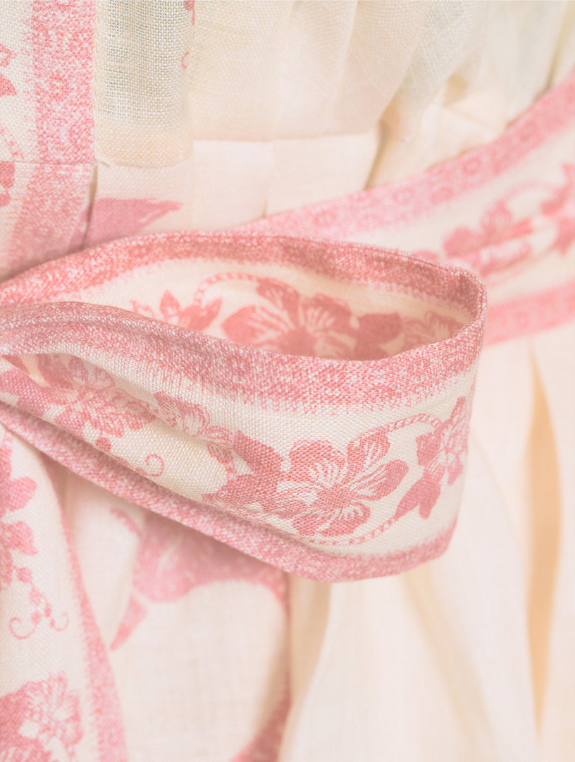 ZIMMERMANN Lucky Belted Mini Dress In Floral Print | Holt Renfrew