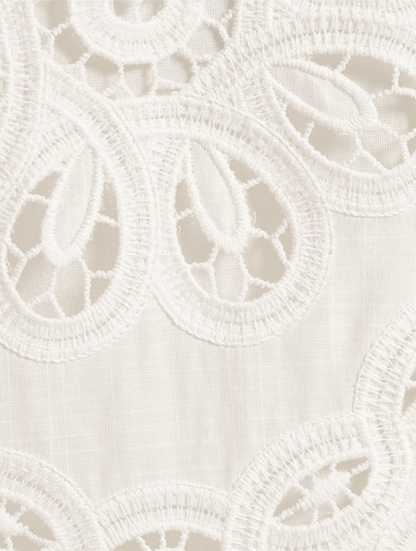 ZIMMERMANN Rhiannon Embroidered Lace Midi Dress | Holt Renfrew