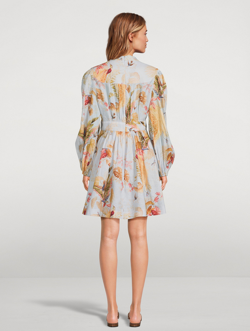 ZIMMERMANN Ascension Linen Mini Dress In Floral Print | Holt