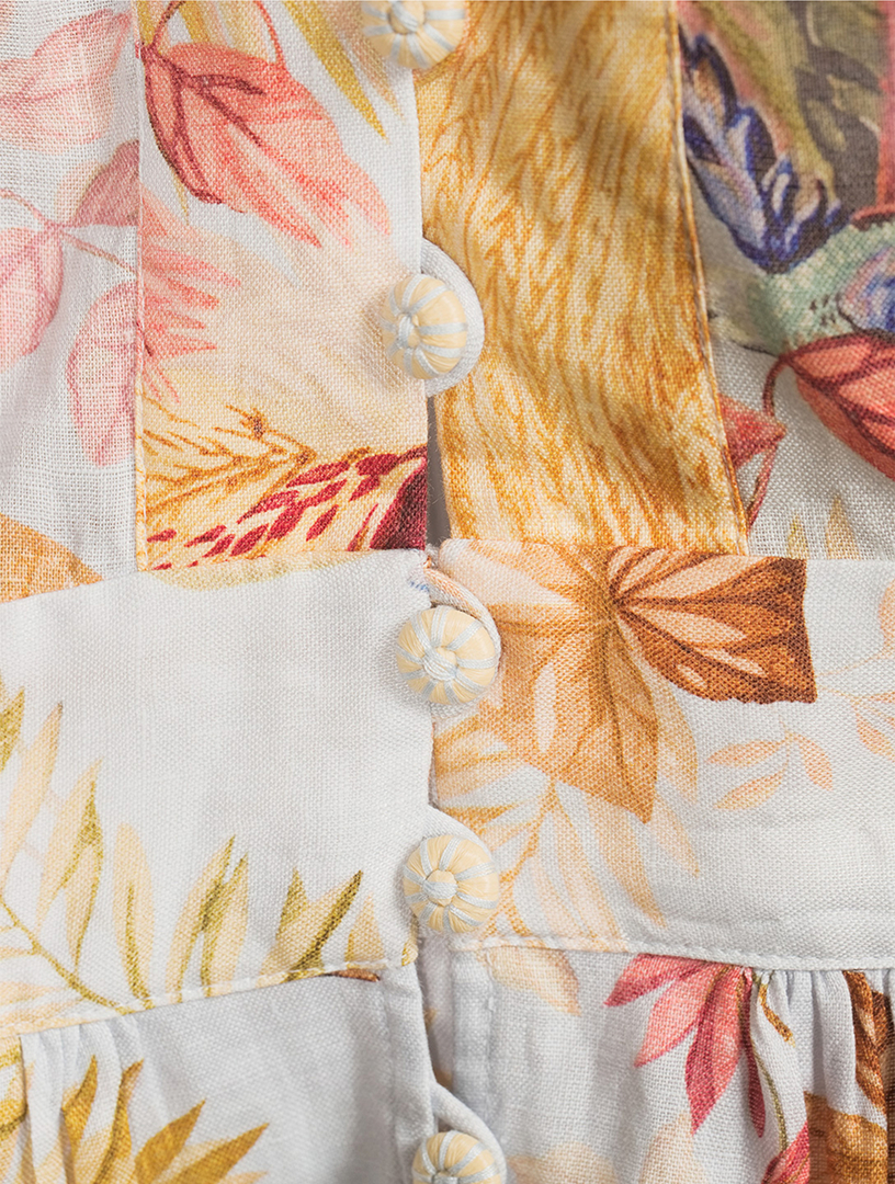 ZIMMERMANN Ascension Linen Mini Dress In Floral Print | Holt