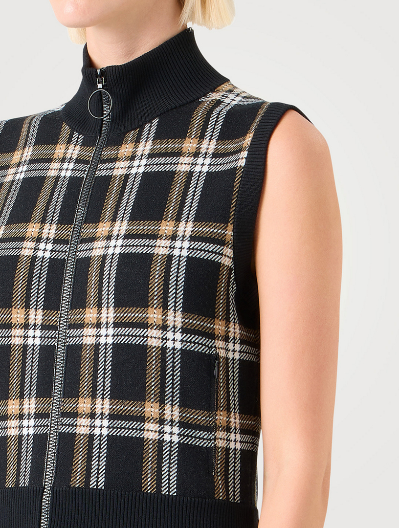 ベスト/ジレ HYKE PLAID JACQUARD SLEEVELESS SWEATER HYKE - HYKE PLAID JACQUARD SLEEVELESS SWEATERの通販 by フルール☆s