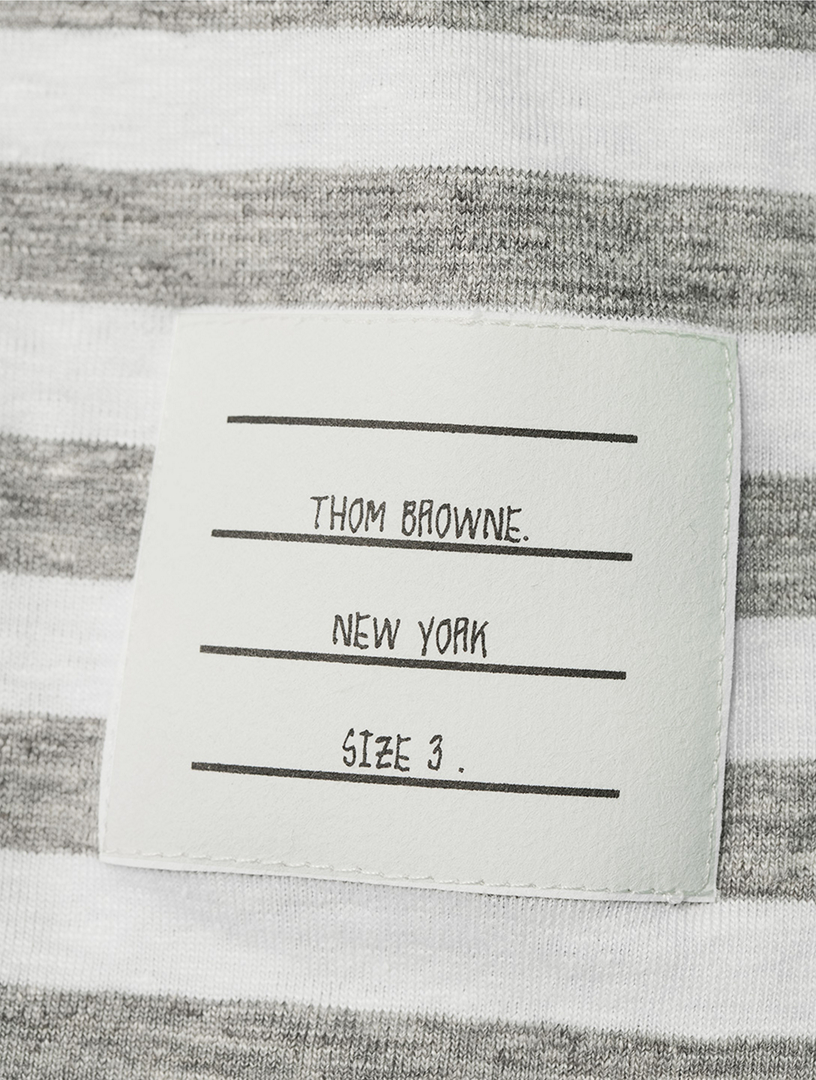 THOM BROWNE Striped Stretch Linen Jersey Ringer T-Shirt