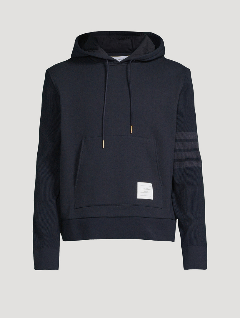 Pull à capuche en coton bouclé à 4 barres