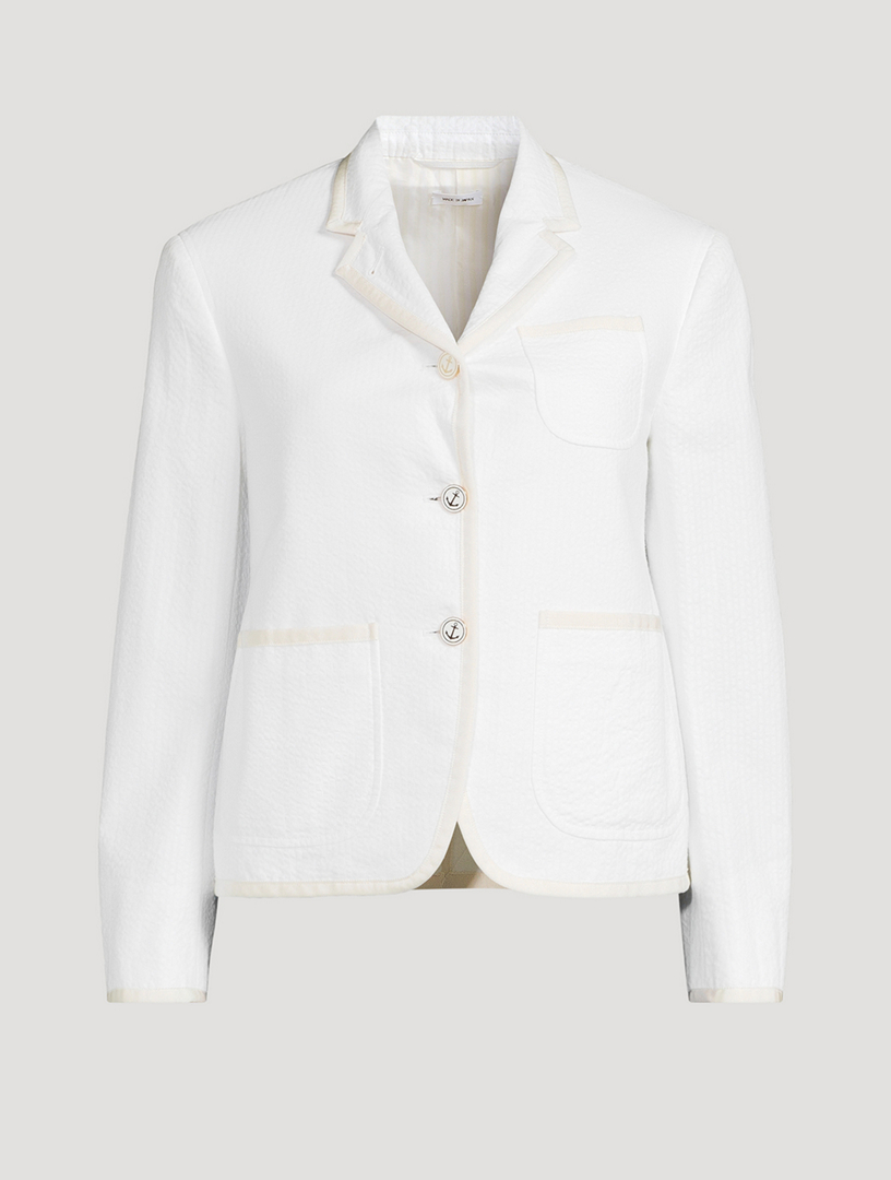 ジャケット THOM BROWNE Women Jackets FBC812BF0765 100 WHITE Women's Casual Jackets | Thom Browne