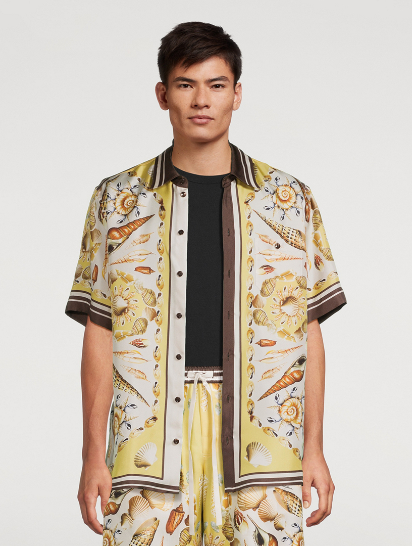 DOLCE & GABBANA Silk Printed Short-Sleeve Shirt | Holt Renfrew