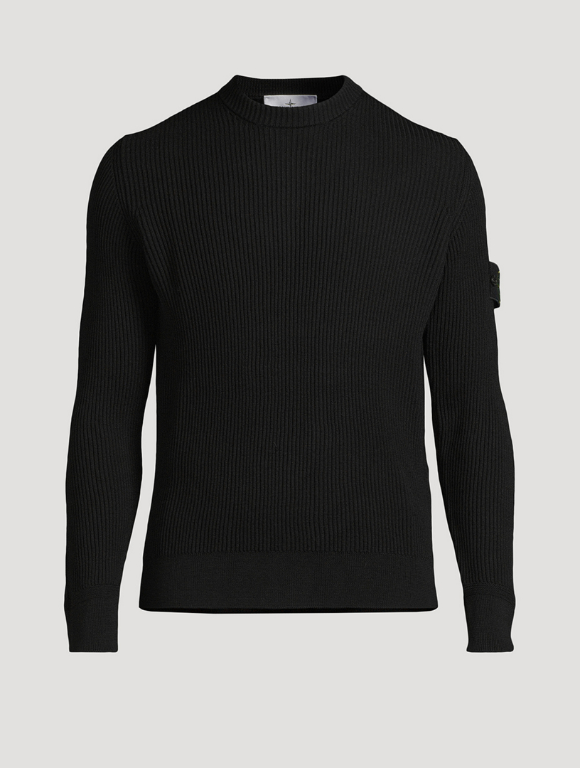 Wool Ribbed Knit Sweater