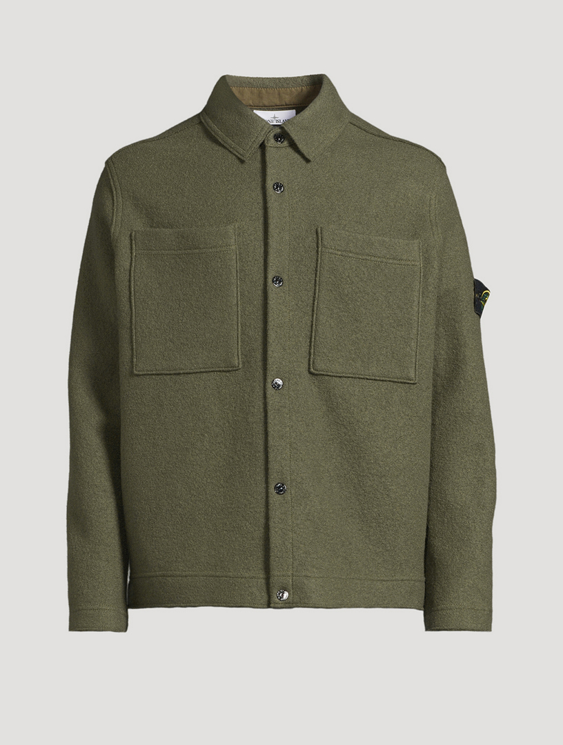 STONE ISLAND Felted Wool Overshirt | Holt Renfrew