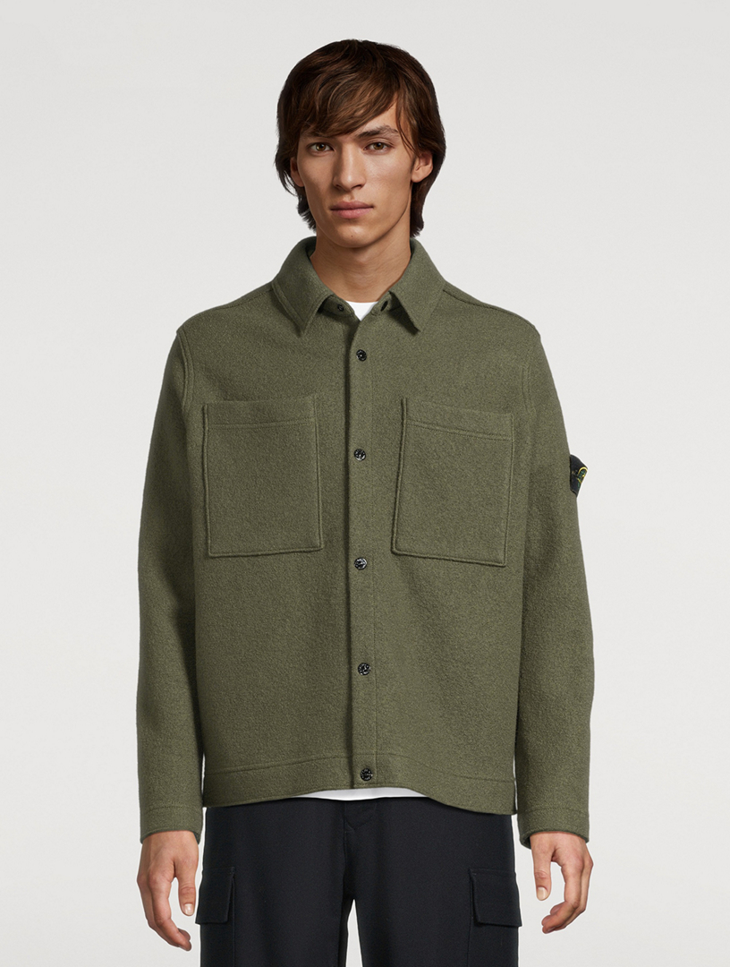 STONE ISLAND Felted Wool Overshirt | Holt Renfrew