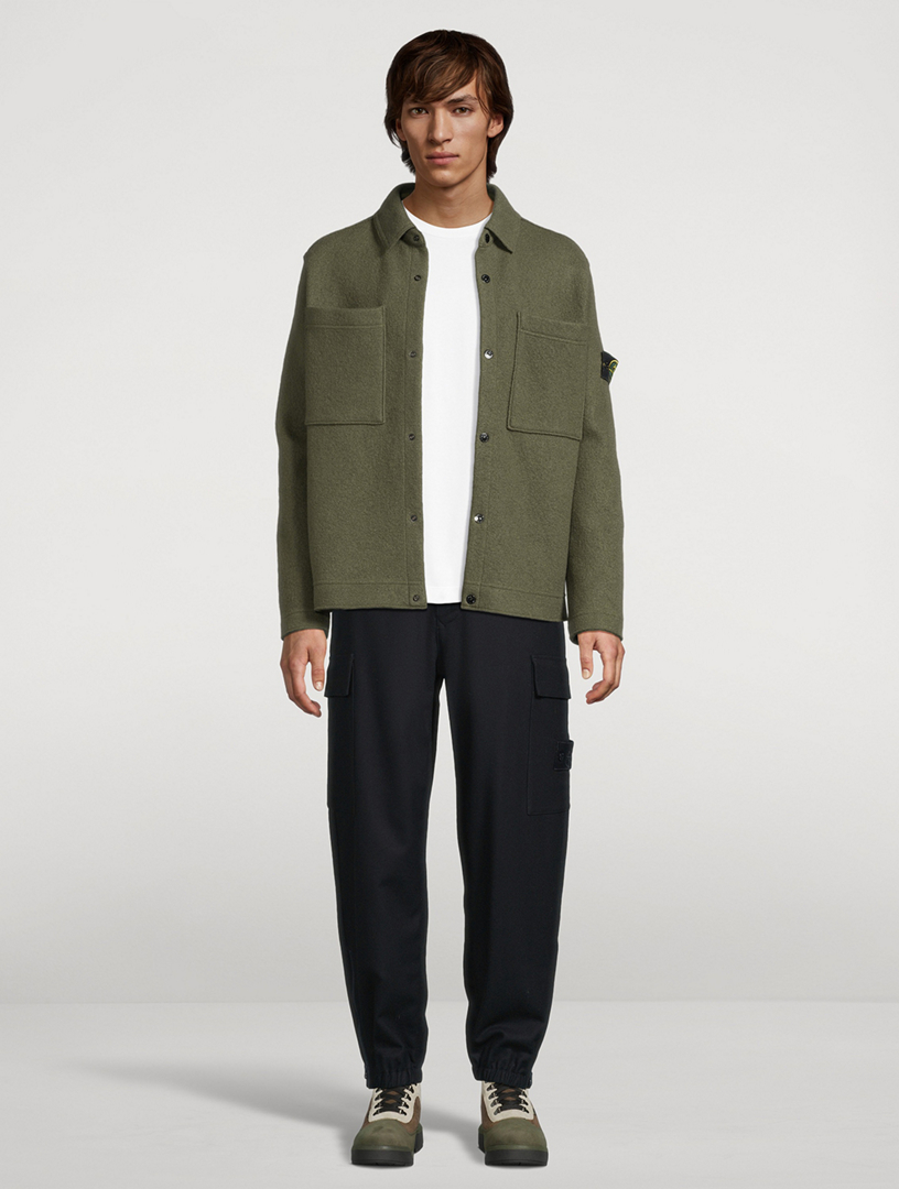 STONE ISLAND Felted Wool Overshirt | Holt Renfrew