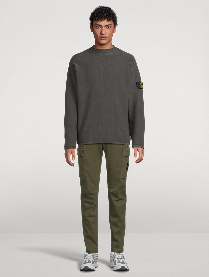 STONE ISLAND Cotton And Nylon Mockneck Sweater | Holt Renfrew