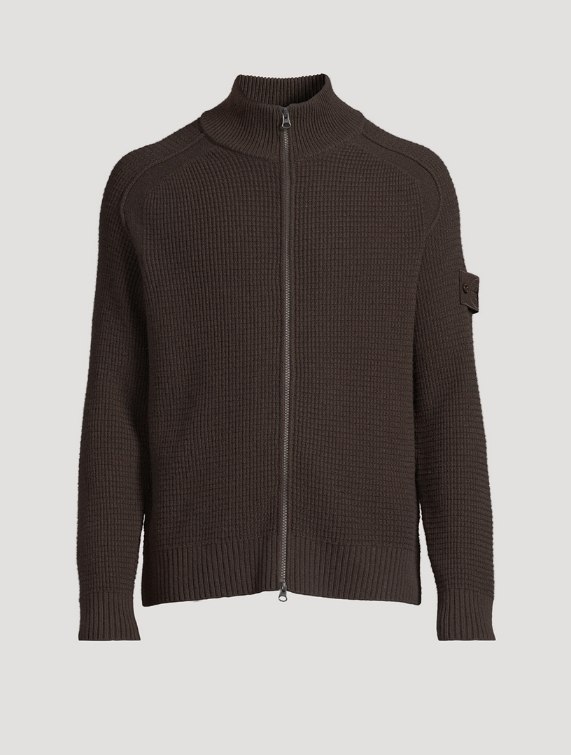 STONE ISLAND Ghost Wool Zip Sweater | Holt Renfrew