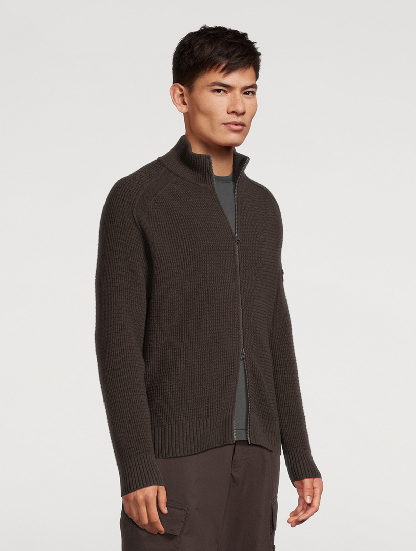 STONE ISLAND Ghost Wool Zip Sweater | Holt Renfrew