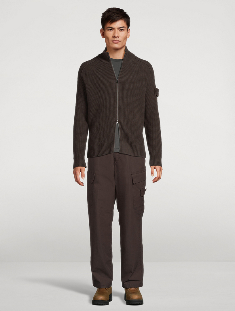 STONE ISLAND Ghost Wool Zip Sweater | Holt Renfrew