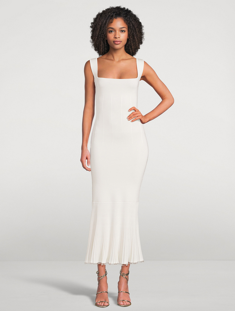 knee length high neck dress Tika Cabaret Dress Tight Knee-Length Dress Long Sleeve Cleavage Plus S main image 1