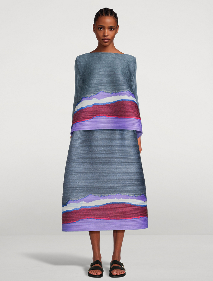 新品PLEATS PLEASE ISSEYMIYAKE GRAINYCOLORS PLEATS PLEASE ISSEY MIYAKE Grainy Colours Top | Holt Renfrew