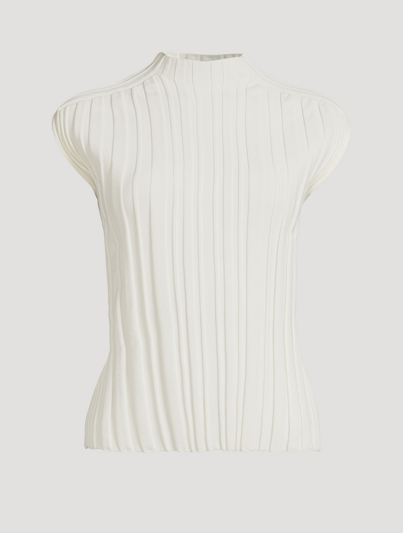 pleats please タートルネック トップス　RIBPLEATS PLEATS PLEASE ISSEY MIYAKE Rib-Knit Mockneck Top | Holt Renfrew