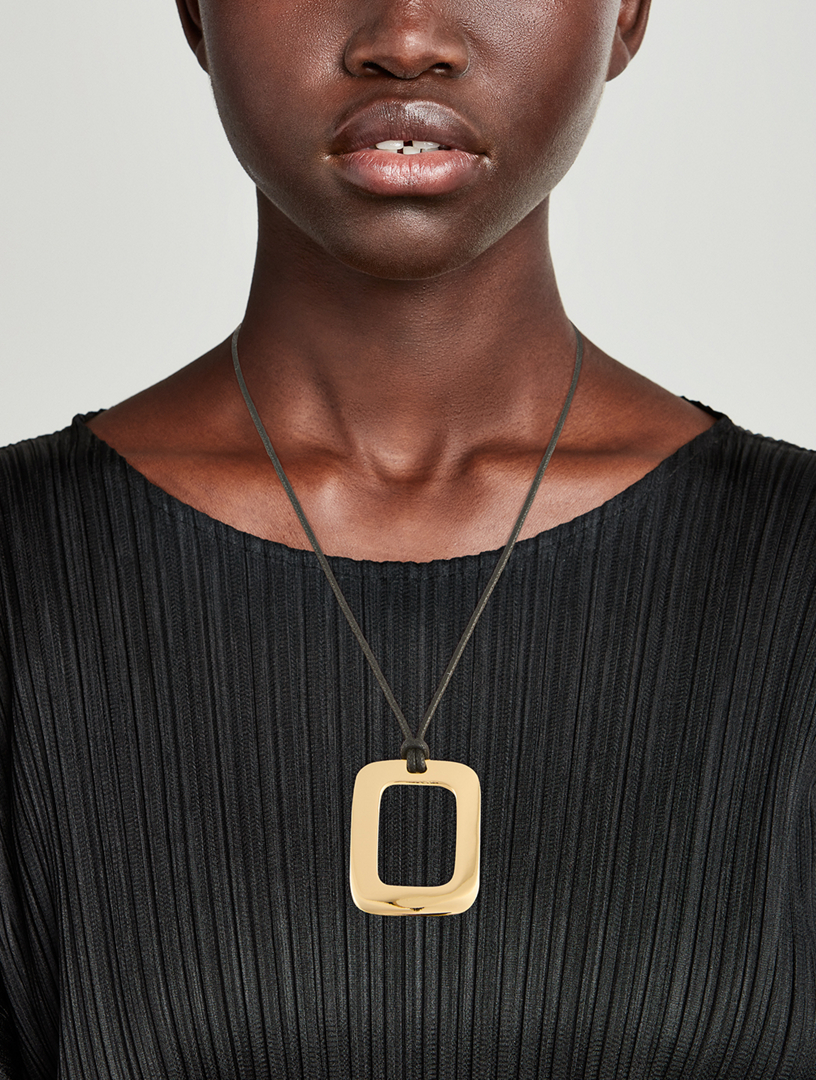 Encanto Cord Rectangular Pendant Necklace