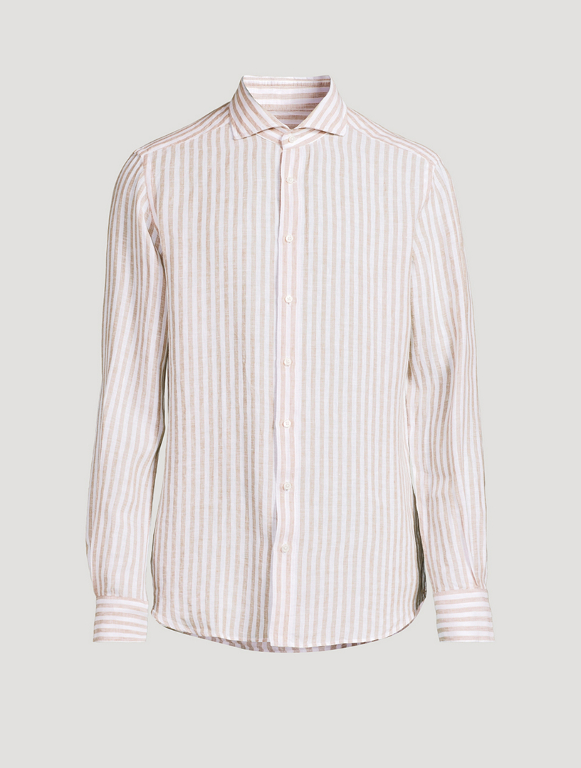 WINDSOR Lano Linen Shirt In Stripe Print | Holt Renfrew