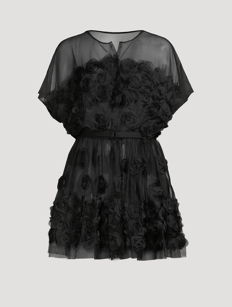 Belted Tulle Mini Dress