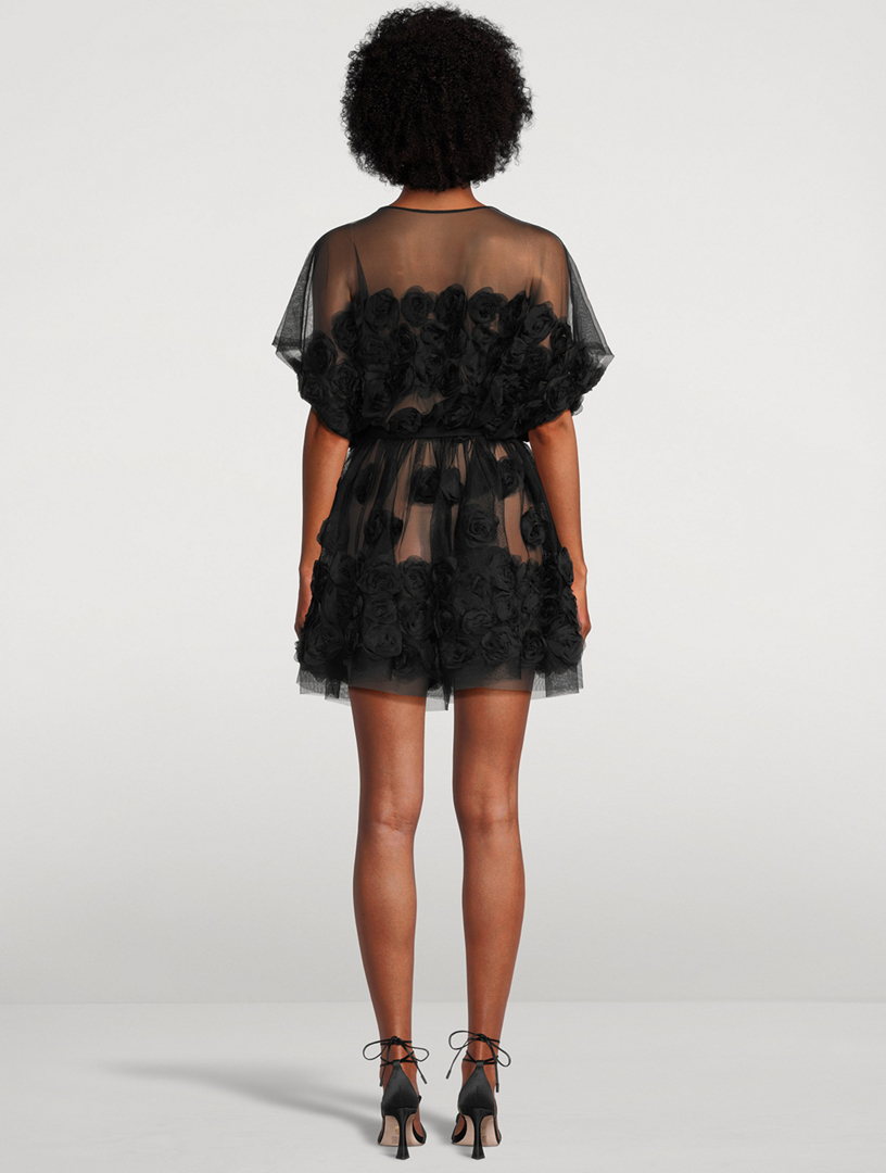 Belted Tulle Mini Dress