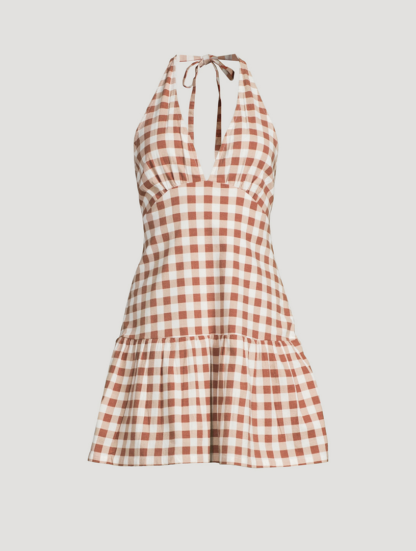 Cecil Halter Mini Dress In Gingham Print