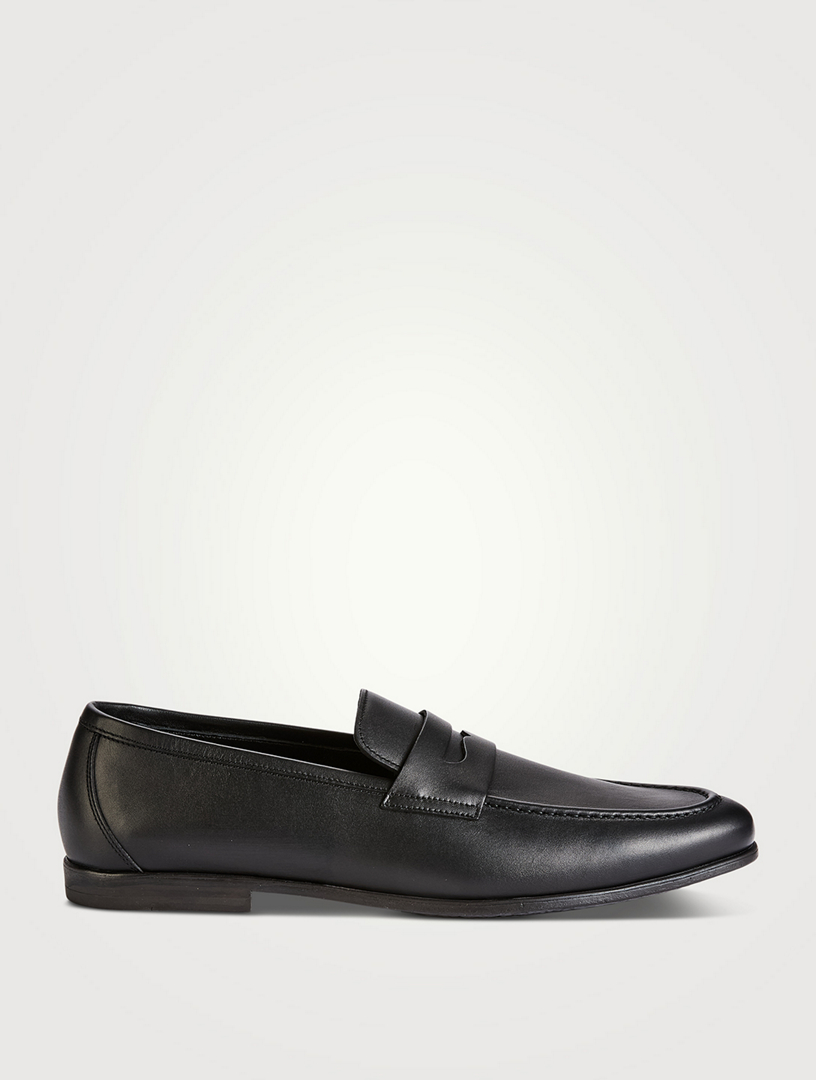 Tumbled Leather Penny Loafers