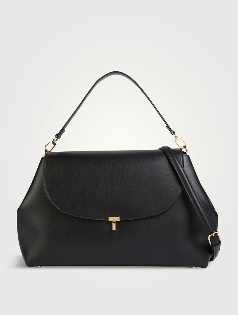 T-Lock Leather Satchel