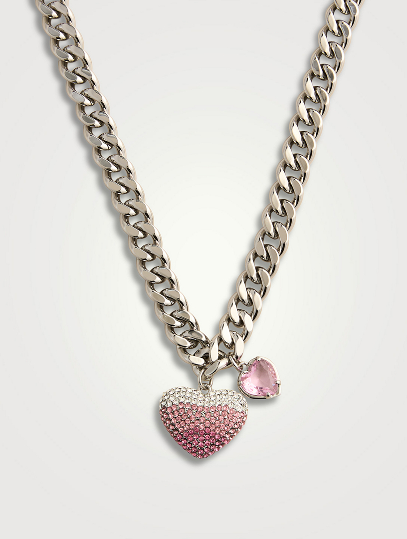 ネックレス・ペンダント Heart Balloon Necklace - Marc Jacobs - l - Silver MARC JACOBS The Heart Balloon Pave Chain Necklace | Holt Renfrew
