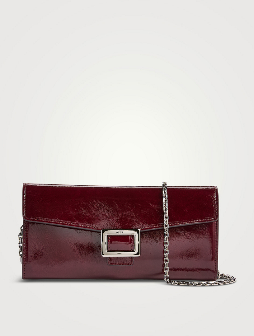 ヘアアクセサリー ROGER VIVIER Belle Vivier dark violet patent leather wallet ROGER VIVIER Belle Vivier Patent Leather Wallet-On-Chain