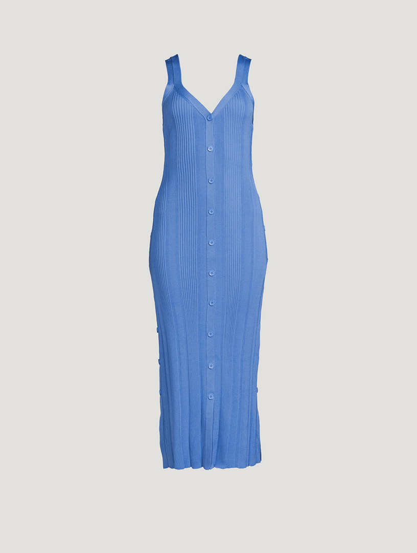 Ellis Column Rib-Knit Midi Dress