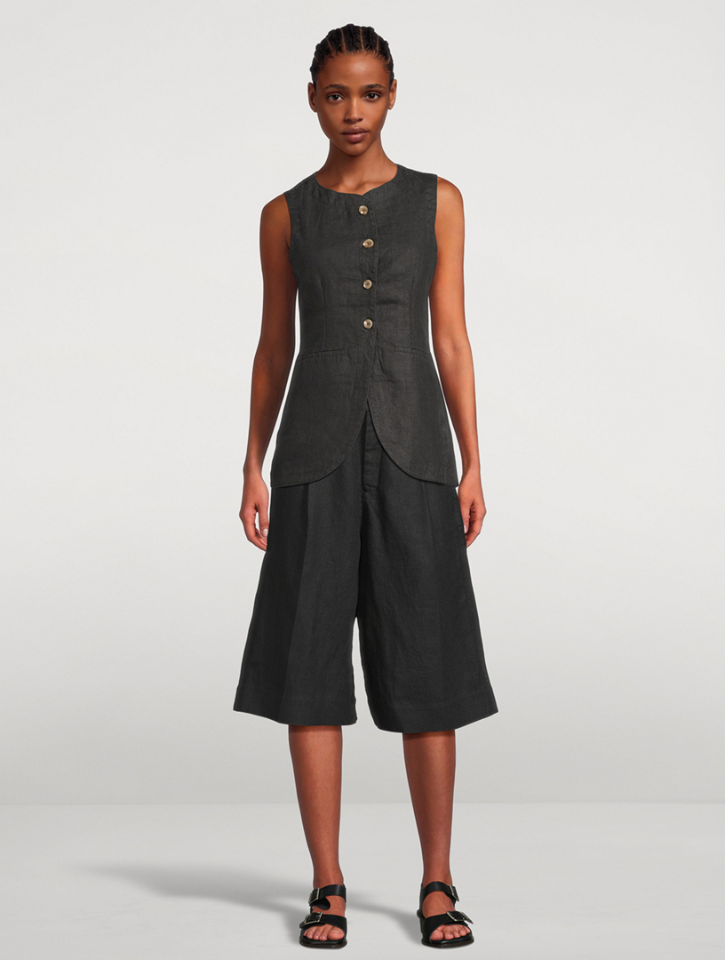 み*ー様 1312美品 TELOPLAN Torquil Vest 黒 レディー DL1961 Amalie Linen Vest | Holt Renfrew