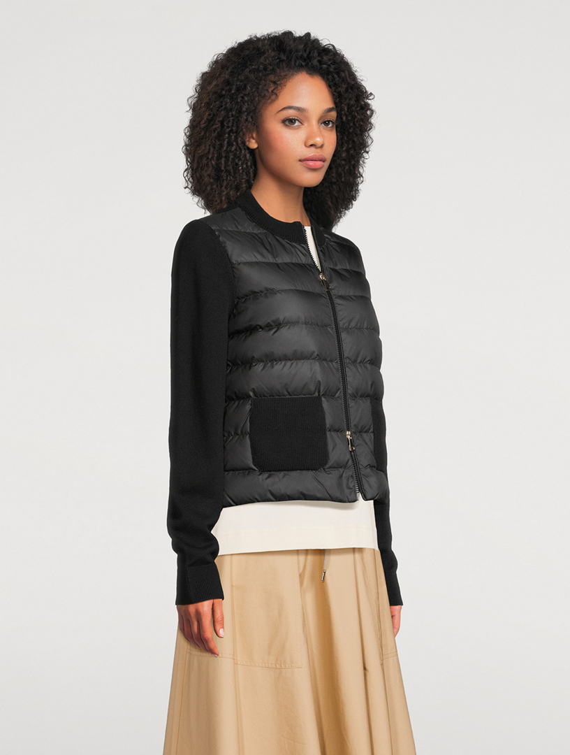 MONCLER Padded Down Wool Cardigan | Holt Renfrew