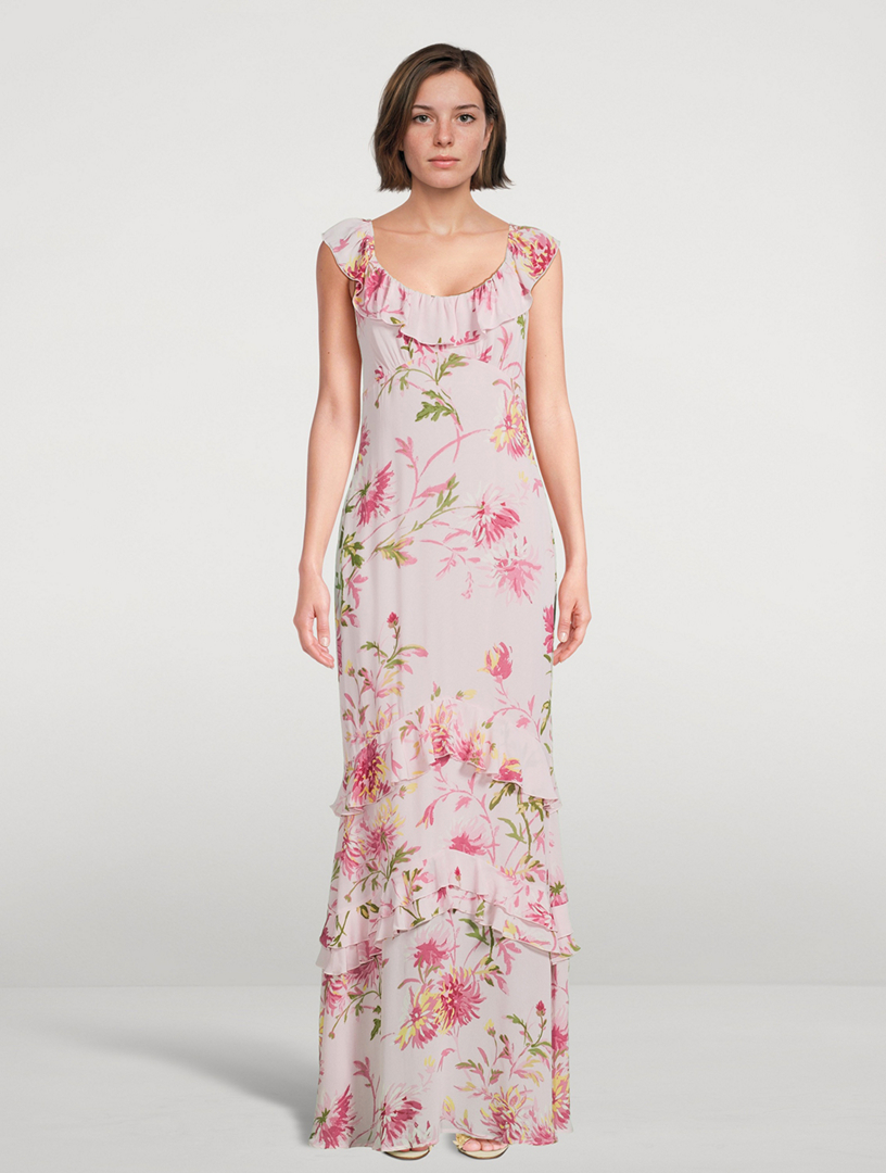 REFORMATION Tripoli Ruffled Maxi Dress In Floral Print | Holt Renfrew