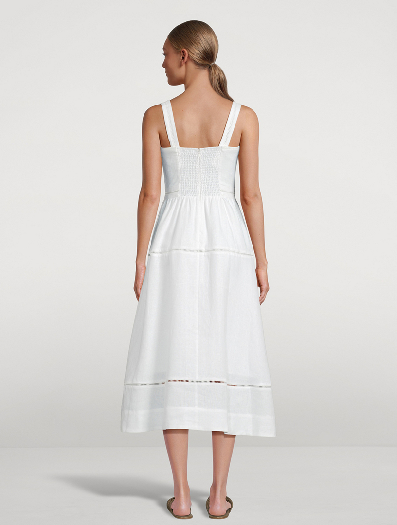 REFORMATION Everett Linen Midi Dress | Holt Renfrew
