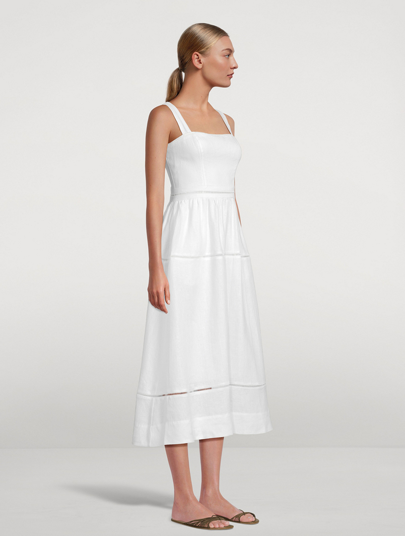 REFORMATION Everett Linen Midi Dress | Holt Renfrew