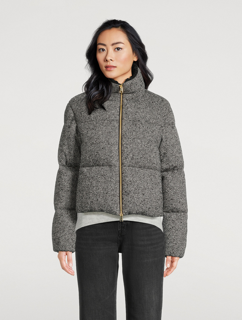 MONCLER Brezesse Wool Bouclé Short Down Jacket | Holt Renfrew