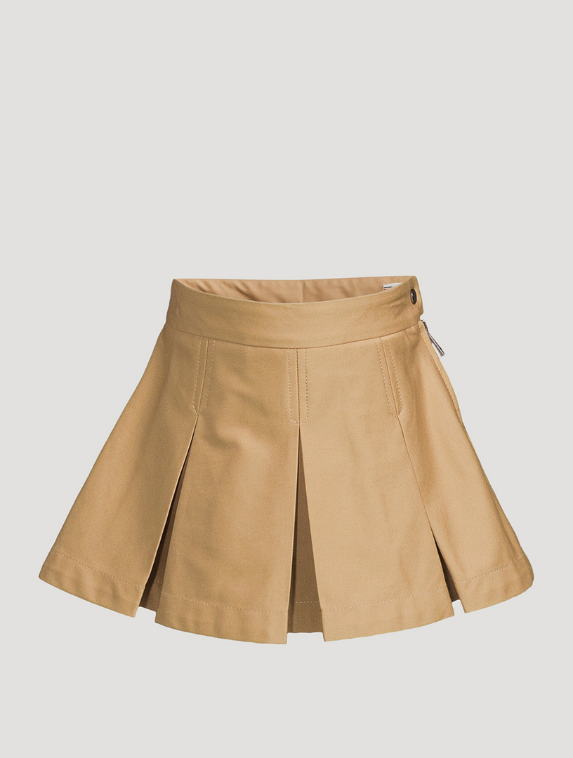 Pleated Cotton Gabardine Skirt