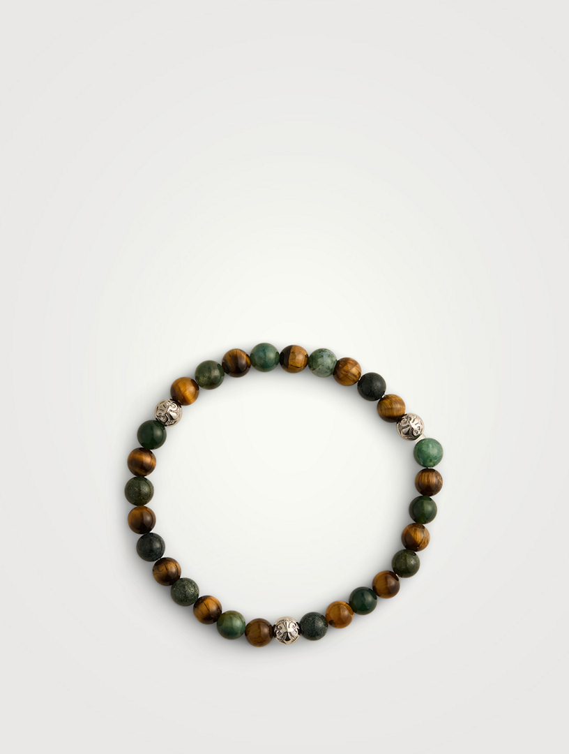 Bracelet en perles d’œil de tigre et d'agate aquatique