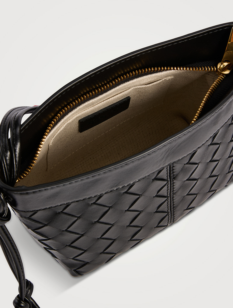 BOTTEGA VENETA Flip Flap Intrecciato Leather Shoulder Bag