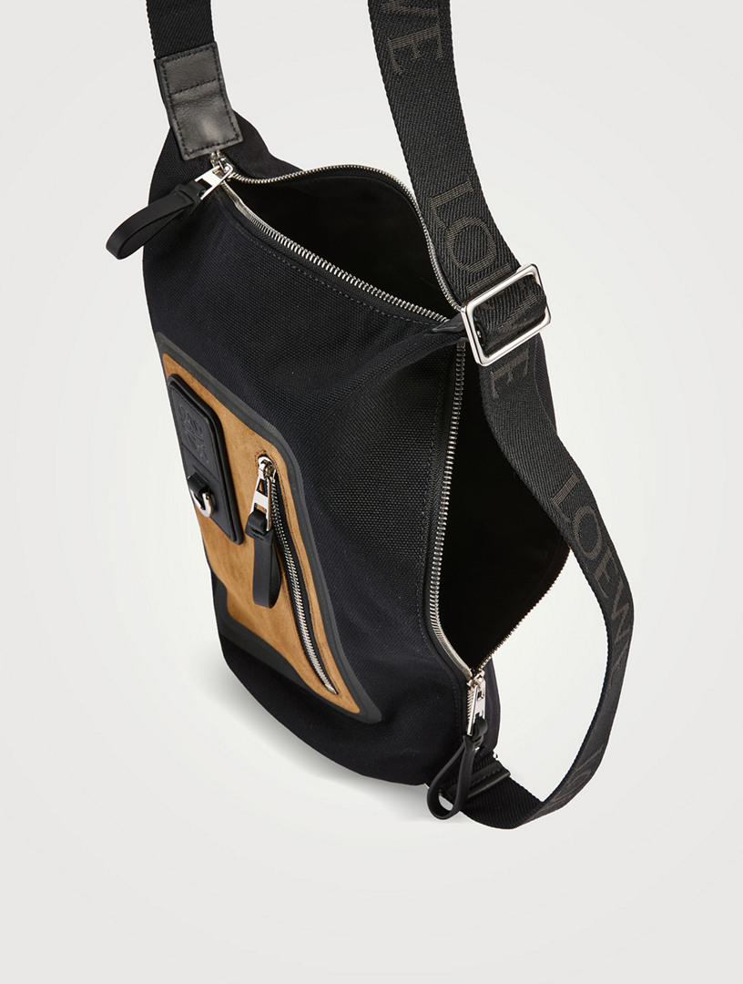 LOEWE Small Flex Loop Canvas And Suede Bucket Bag | Holt Renfrew