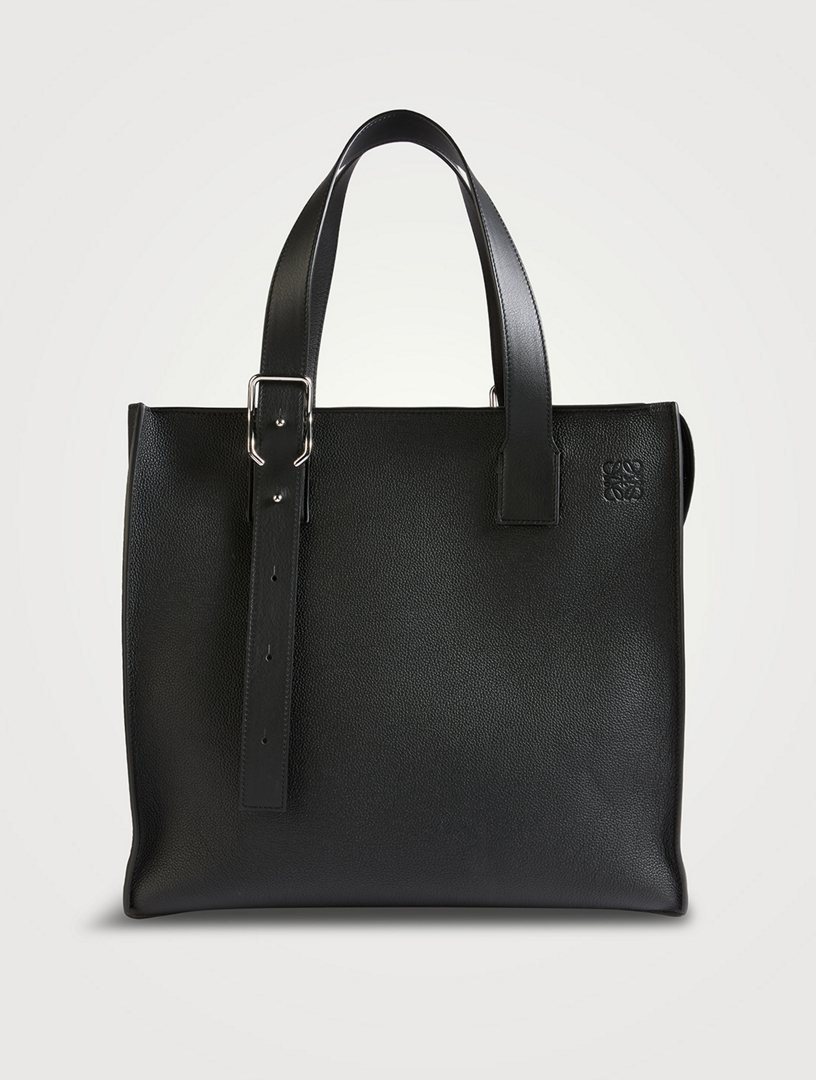 Buckle Leather Zip Tote
