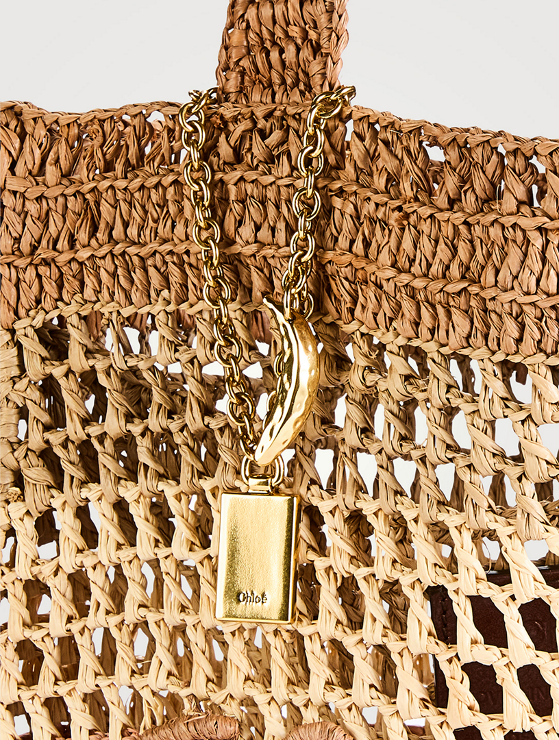 Summer Banana Raffia Tote Bag