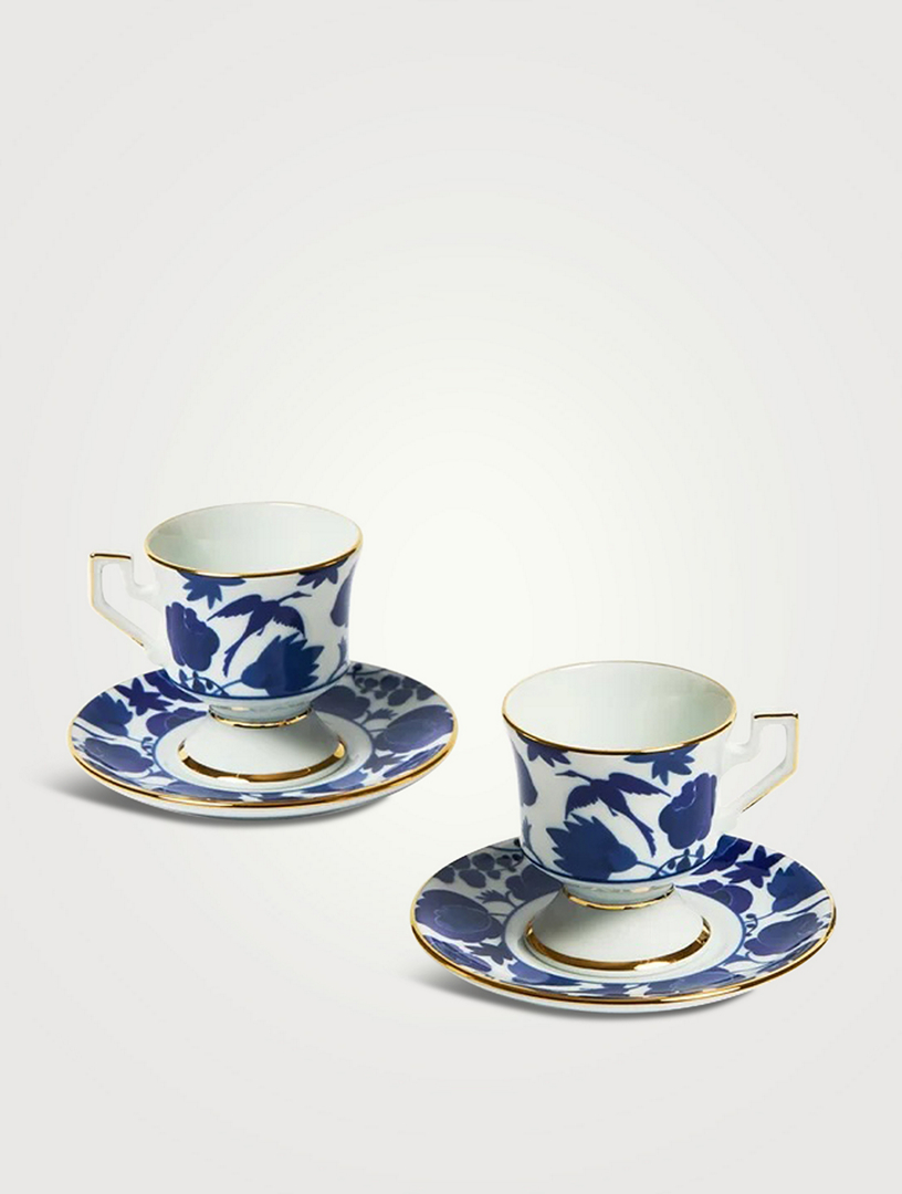 Set Of Two Espresso Cups And Saucers