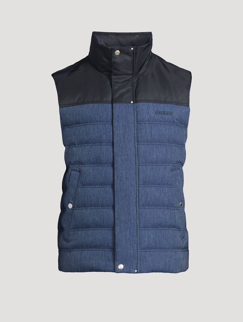 MACKAGE Brody Denim Down Quilted Vest | Holt Renfrew