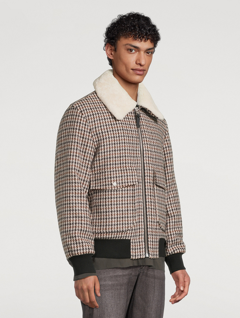 MACKAGE Rhett-HT Houndstooth Wool Bomber Jacket Holt Renfrew