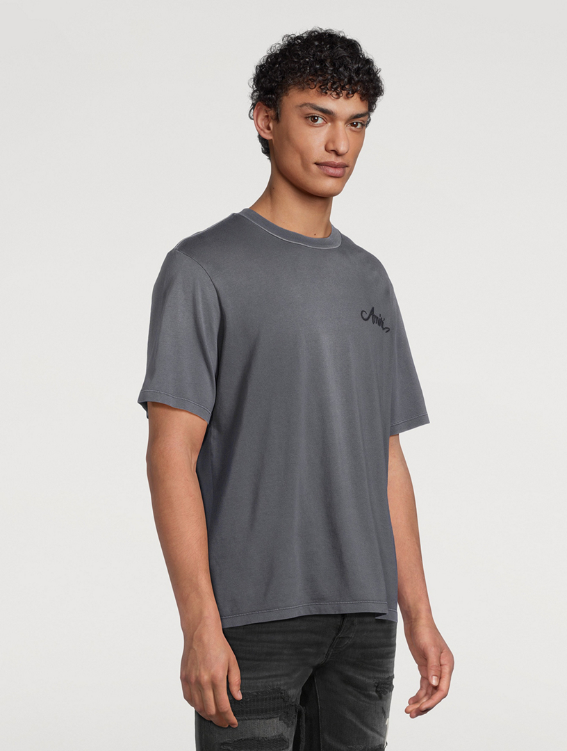 【関税込み】AMIRI グレー Bleach Bandana Patch Tシャツ AMIRI Bleach Bandana Patch T-Shirt | Holt Renfrew