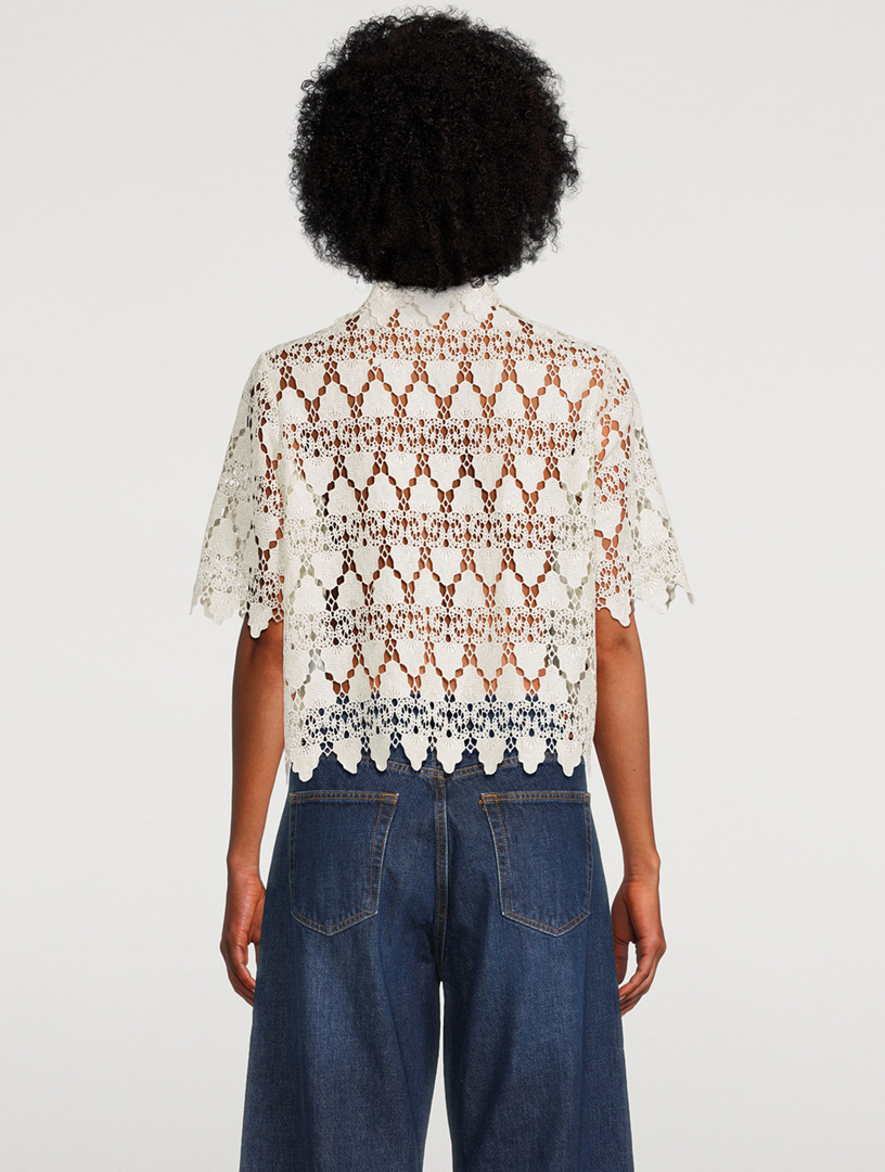 【COLOR iN ID】Medi lace button tee Lace Shirt | Gap