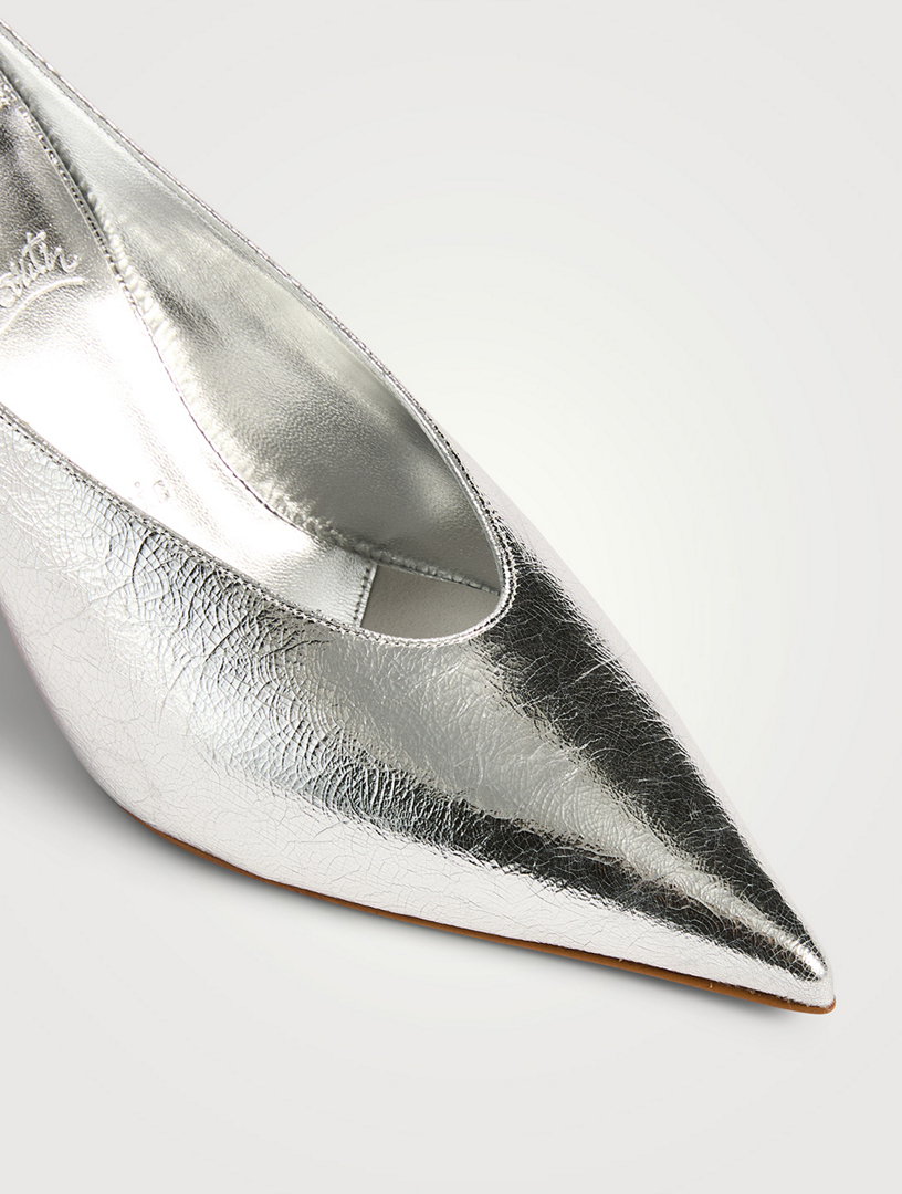 CHRISTIAN LOUBOUTIN Miss Z Slimimule Metallic Leather Mules