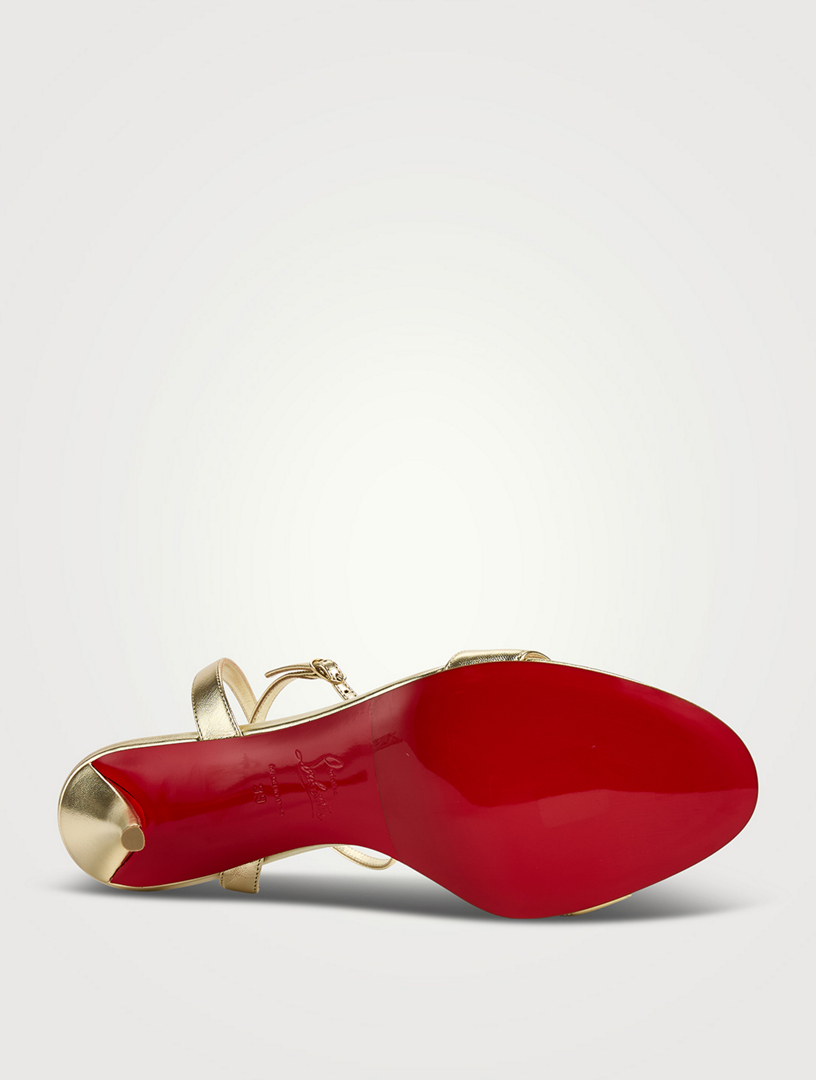 CHRISTIAN LOUBOUTIN Miss Z Metallic Leather Sandals | Holt